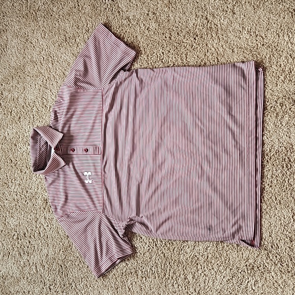 Under Armour Other - Under Armour golf polo, gray with maroon stripes, size M